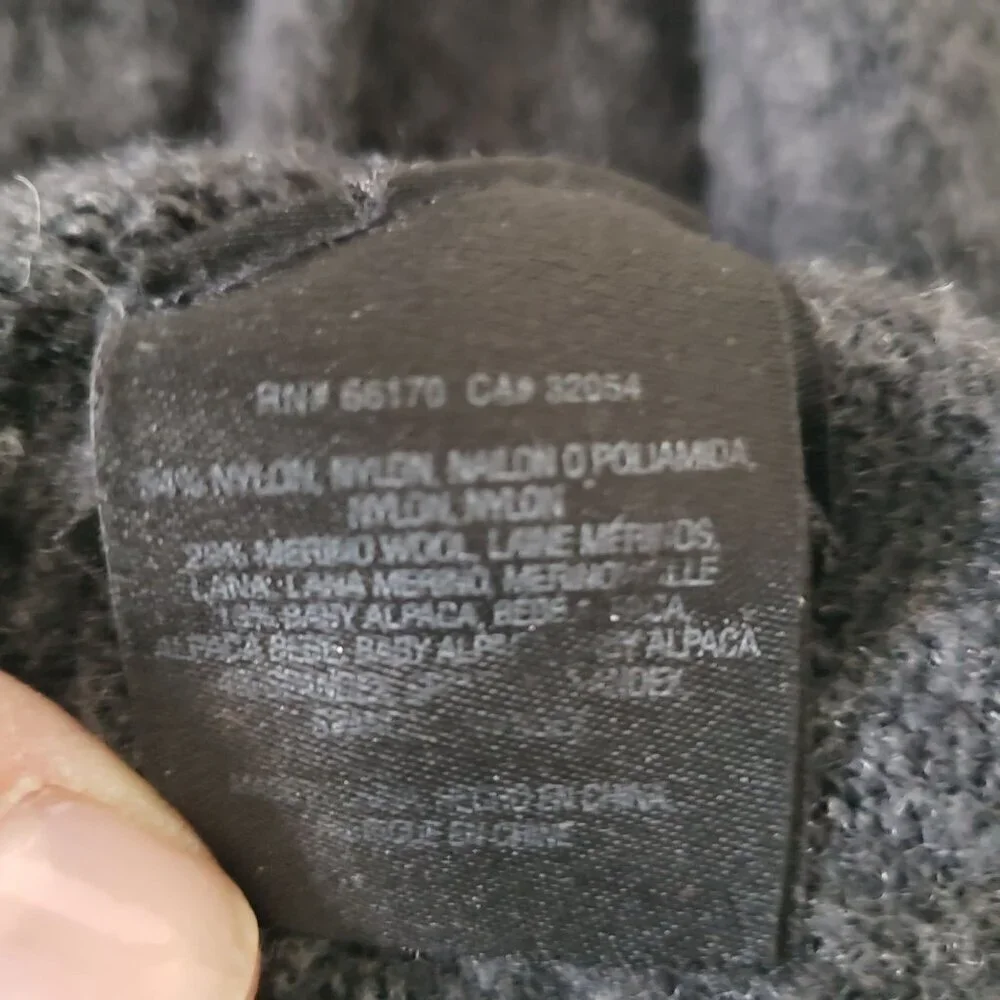 Anthropologie XS Faux Wrap Soft Alpaca Wool Surplice VNeck Collar Grey Sweater
